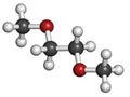 Dimethoxyethane glyme, DME, dimethylene glycol chemical solvent molecule. Royalty Free Stock Photo