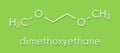 Dimethoxyethane glyme, DME, dimethylene glycol chemical solvent molecule. Skeletal formula. Royalty Free Stock Photo