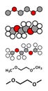 Dimethoxyethane (glyme, DME, dimethylene glycol) chemical solvent molecule Royalty Free Stock Photo