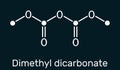 Dimethyl dicarbonate, DMDC, velcorin, dimethyl pyrocarbonate molecule. It is beverage preservative, sterilant, food Royalty Free Stock Photo