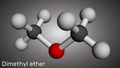 Dimethyl ether, DME molecule. Molecular model. 3D rendering