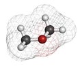 Dimethyl ether methoxymethane, DME molecule. 3D rendering. Atoms are represented as spheres with conventional color coding:. Royalty Free Stock Photo