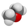 Dimethyl ether methoxymethane, DME molecule. 3D rendering. Atoms are represented as spheres with conventional color coding:. Royalty Free Stock Photo