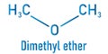 Dimethyl ether or methoxymethane, DME molecule. Skeletal formula. Royalty Free Stock Photo