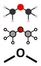 Dimethyl ether (methoxymethane, DME) molecule Royalty Free Stock Photo