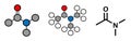 Dimethylacetamide (DMAc) chemical solvent molecule Royalty Free Stock Photo