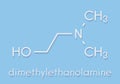 Dimethylaminoethanol (dimethylethanolamine, DMEA, DMAE) molecule. May have beneficial effects on health, including lifespan Royalty Free Stock Photo