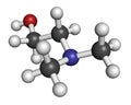 Dimethylaminoethanol (dimethylethanolamine, DMEA, DMAE) molecule. May have beneficial effects on health, including lifespan Royalty Free Stock Photo