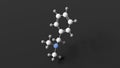 dimethylbenzylamine molecule, molecular structure, benzenemethanamine, ball and stick 3d model, structural chemical formula with Royalty Free Stock Photo