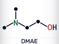 Dimethylethanolamine, dimethylaminoethanol, DMAE, DMEA molecule. It is tertiary amine, curing agent and a radical scavenger.