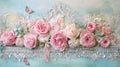 3dimetional luxury rose flowers ornament Royalty Free Stock Photo