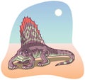 Dimetrodon Dinosaur vector illustration Royalty Free Stock Photo