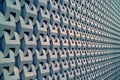 Diminishing perspective of a building 3D decorative pattern metallic grey outer wall