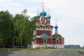 Dimitrii`s church on blood close up in the cloudy June afternoon. Golden Ring of Russia. Uglich. Russia