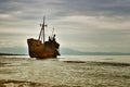 Dimitrios is an old ship wrecked on the Greek coast and abandoned on the beach Royalty Free Stock Photo