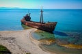 Dimitrios shipwreck in  Gythio, Greece Royalty Free Stock Photo