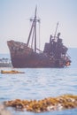 Dimitrios shipwreck in  Gythio, Greece Royalty Free Stock Photo