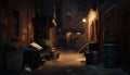 Dimly Lit Alley with Brick Walls, Made with Generative AI