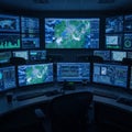 Suggests a focus on surveillance, data monitoring, or operations Royalty Free Stock Photo