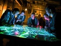 Cyberhackers planning hightech heist at holographic table