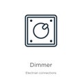 Dimmer icon. Thin linear dimmer outline icon isolated on white background from electrian connections collection. Line vector sign