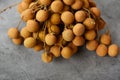 Dimocarpus longan exotic fruits on black background bunch of fresh Longan tropical fruit in Thailand