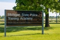 Dimondale MI - June 4, 2022: Sign Michigan State Police Training Academy