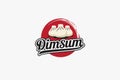 dimsum logo with beautiful lettering. Chinese dumpling food