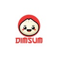 Dimsum logo with cute mascot on white background