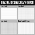 DIN A3 metric line and graph grid