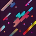 Dinamic Background with Horizontal Multicolored Geometric Paper Shapes. Modern Design Vector illustration.