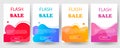 Dinamic modern fluid mobile for sale banners. Flash sale offer set. Vector illustration. EPS 10.