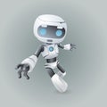 Dinamic robot holds out his hand technology science fiction future 3d design vector illustration