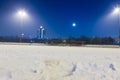 Dinamo Bucuresti stadium covered with snow Royalty Free Stock Photo