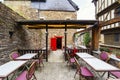 Cafe in Dinan in Brittany, NorthWest France