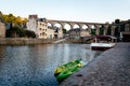 View of the habour of the city of Dinan