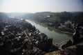 Dinant from across the Muese River Royalty Free Stock Photo
