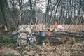 Dine outdoors while hiking Royalty Free Stock Photo