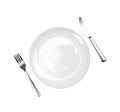 Diner plate with fork and spoon Royalty Free Stock Photo