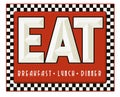 Diner Sign Retro Eat Breakfast Lunch Dinner Royalty Free Stock Photo