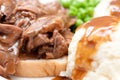 diner style hot beef sandwich