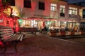 Diners in Berlin courtyard