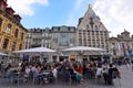 Diners enjoying their alfresco dining experience next to La Vieille Bourse