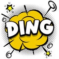 ding Comic bright template with speech bubbles on colorful frames