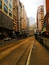 The Ding Ding electric rail line in Hong Kong