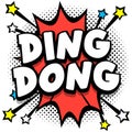 ding dong Pop art comic speech bubbles book sound effects