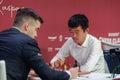 Ding Liren, the reigning World Chess Champion, at the Grand Chess Tour 2023 - Superbet Chess Classic vs Ian Nepomniachtchi