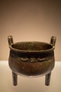 Bronze ding vessel Chinese ritual bronzes. Royalty Free Stock Photo