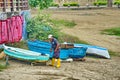 Dinghies on the beach