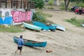 Dinghies on the beach